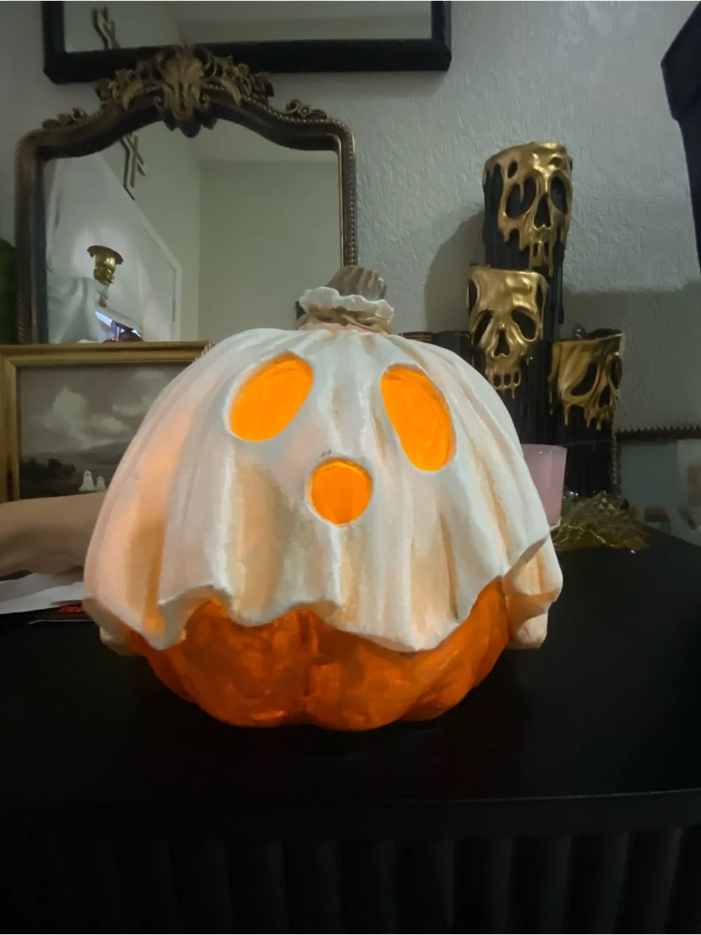 White Ghost Pumpkin Decorative Accent (Home Accents)
